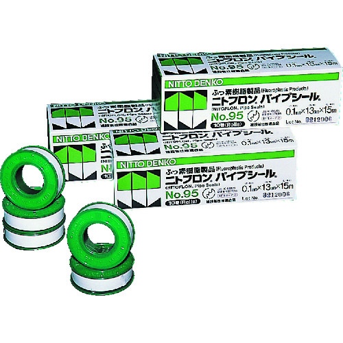 トラスコ中山 日東 ニトフロンパイプシール No.95JIS 0.1mm×13mm×15m(ご注文単位10巻)【直送品】