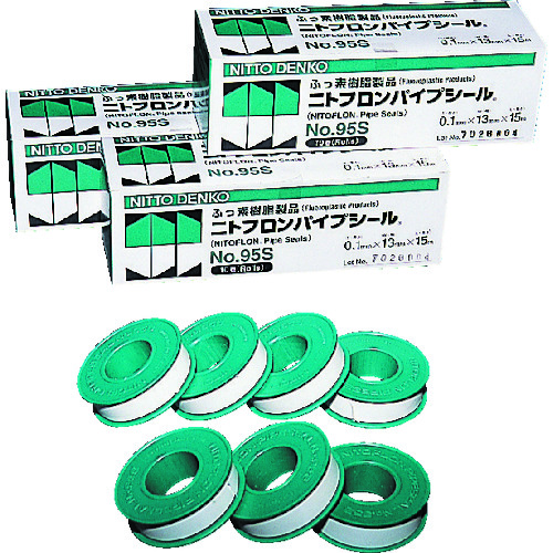 トラスコ中山 日東 ニトフロンパイプシール No.95S 0.1mm×13mm×15m(ご注文単位10巻)【直送品】