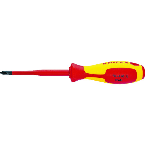 トラスコ中山 KNIPEX 1000V 絶縁ドライバー (+2)(ご注文単位1本)【直送品】