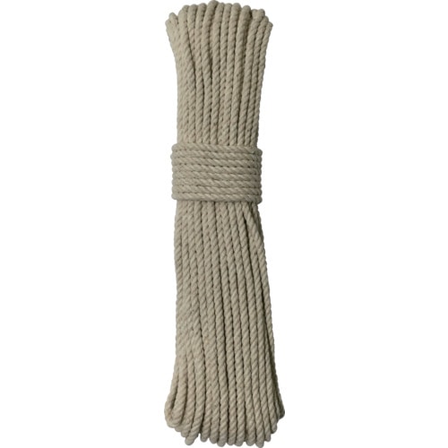 トラスコ中山 ユタカメイク ロープ 綿ロープ3ツ打 3φ×20m(ご注文単位1巻)【直送品】