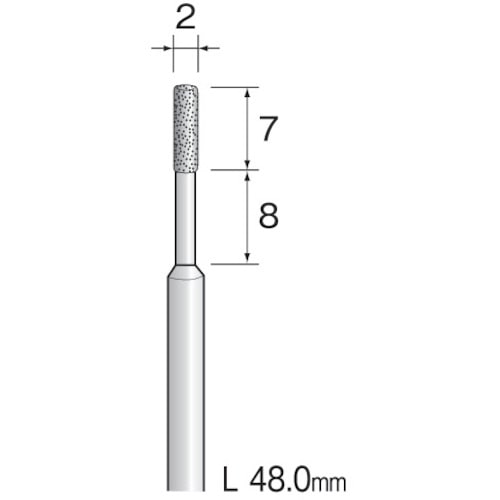 トラスコ中山 ミニモ 電着ダイヤモンドバー#120 Φ2　852-7608（ご注文単位1本）【直送品】