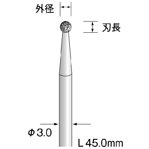 トラスコ中山 ミニモ 電着CBNバー #200 φ1(ご注文単位1本)【直送品】