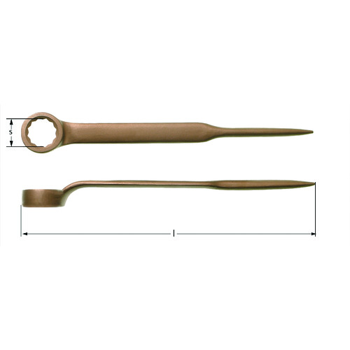トラスコ中山 Ampcoスイス 防爆めがねレンチ シノ付き 二面幅寸法36mm 全長430mm(ご注文単位1個)【直送品】