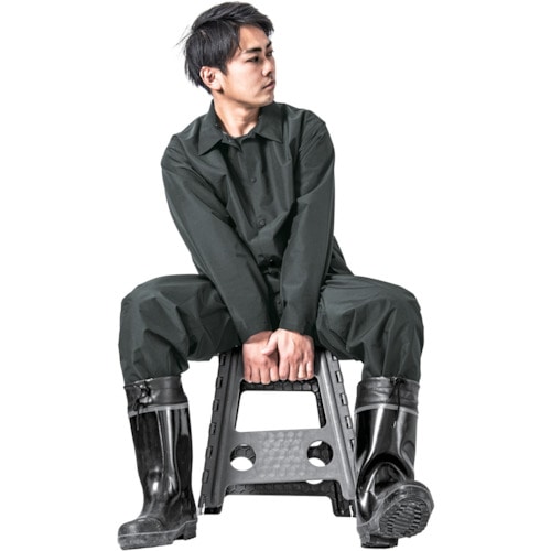 トラスコ中山 マック きどらないレインウェアセットアップ オフブラック LL(ご注文単位1着)【直送品】