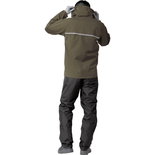 トラスコ中山 マック さりげないレインウェアセットアップ カーキ 4L(ご注文単位1着)【直送品】