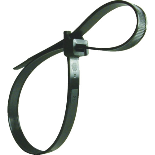 トラスコ中山 SapiSelco ボタンホールタイ 12.5mm×500mm 黒 (50本入)(ご注文単位1袋)【直送品】