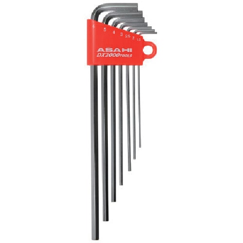 トラスコ中山 ASH メッキロング六角棒レンチセット7本組(ご注文単位1セット)【直送品】