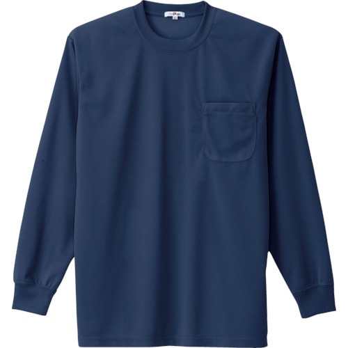 トラスコ中山 アイトス 吸汗速乾クールコンフォート 長袖Tシャツ男女兼用 ネイビー L(ご注文単位1着)【直送品】
