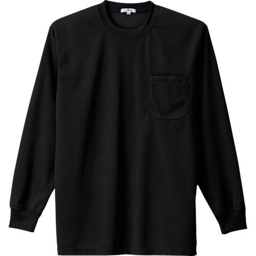 トラスコ中山 アイトス 吸汗速乾クールコンフォート 長袖Tシャツ男女兼用 ブラック LL(ご注文単位1着)【直送品】