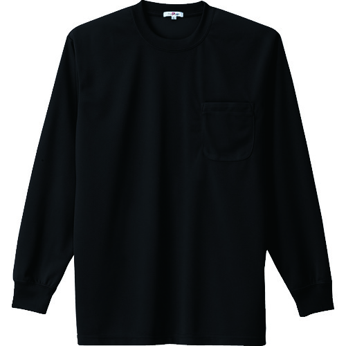 トラスコ中山 アイトス 吸汗速乾クールコンフォート 長袖Tシャツ男女兼用 ブラック S(ご注文単位1着)【直送品】