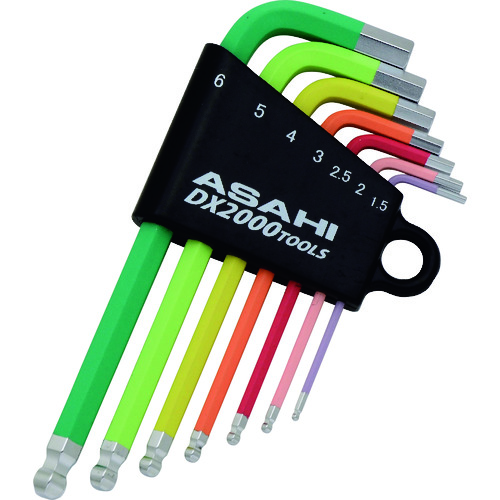 トラスコ中山 ASH オーロライン ボールポイント六角棒レンチセット7本組(ご注文単位1セット)【直送品】