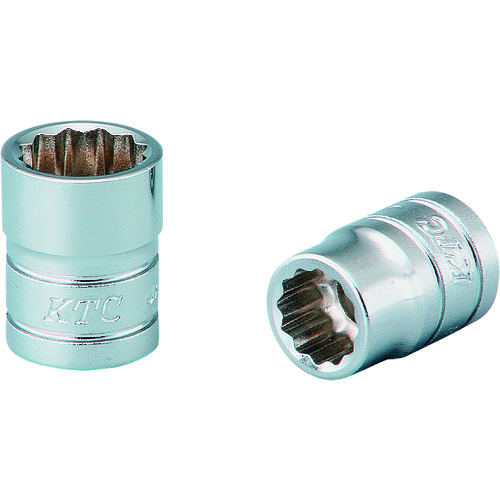 トラスコ中山 KTC インチ 6.3sq.ソケット(十二角) 対辺寸法1/2inch 全長20.5mm(ご注文単位1個)【直送品】