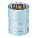 トラスコ中山 KTC 6.3sq.ソケット(十二角) 対辺寸法9mm 差込角6.35mm 全長18.5mm(ご注文単位1個)【直送品】