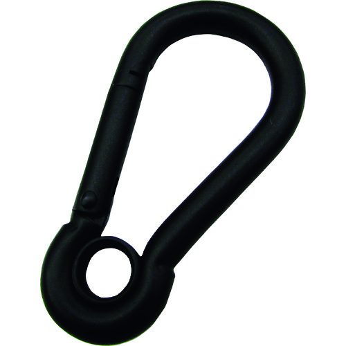 トラスコ中山 水本 ステンレス スナップフックA型(リング付) 黒色塗装 線径6mm 長さ61mm(ご注文単位1個)【直送品】