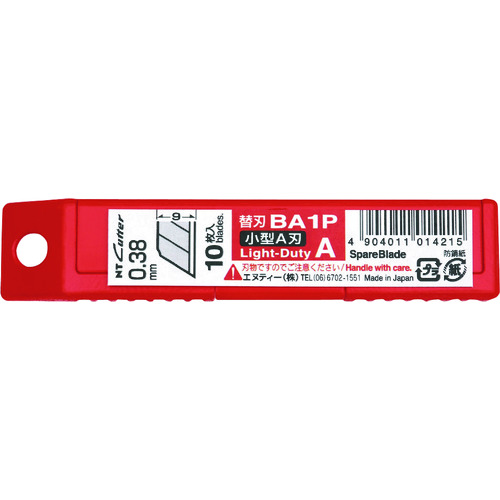 トラスコ中山 NT カッターナイフ用替刃 A型カッター 10枚入り BA1P(ご注文単位1パック)【直送品】