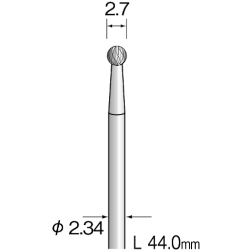 トラスコ中山 ミニモ 超硬カッター クロスカット Φ2.7(ご注文単位1本)【直送品】
