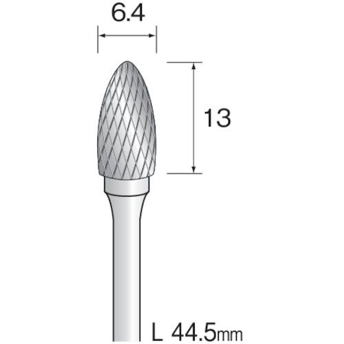 トラスコ中山 ミニモ 超硬カッター クロスカット Φ6.4 軸径3.0mm 852-7340(ご注文単位1本)【直送品】
