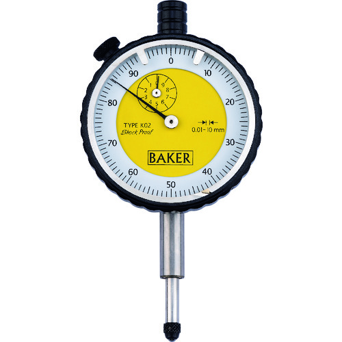 トラスコ中山 BAKER 標準ダイヤルゲージ タイプK02 0.01mm目量(ご注文単位1個)【直送品】