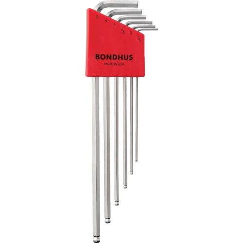 トラスコ中山 ボンダス ボールポイント・L-レンチ エクストラロング セット6本組(1.5-5mm)(ご注文単位1セット)【直送品】