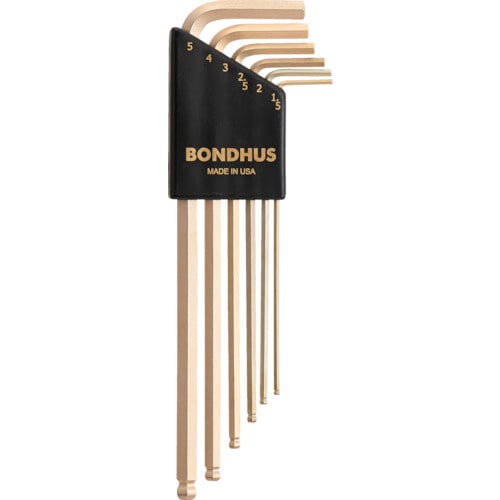 トラスコ中山 ボンダス ボールポイント・L-レンチ ロング ゴールド セット6本組(1.5-5mm)(ご注文単位1セット)【直送品】