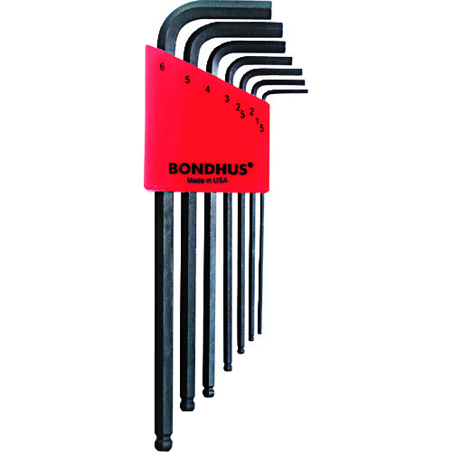トラスコ中山 ボンダス ボールポイント・L-レンチ ロング セット7本組(1.5-6mm)(ご注文単位1セット)【直送品】