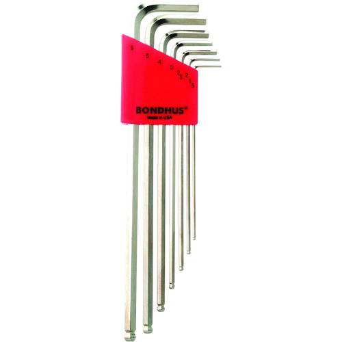 トラスコ中山 ボンダス ボールポイント・L-レンチ エクストラロング セット7本組(1.5-6mm)(ご注文単位1セット)【直送品】