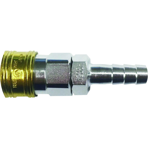 トラスコ中山 ヤマト 金属カップリング BLY-Cシリーズ カラーカップリングソケット(ホース取付用) イエロー 10個入 相手側ホースインチサイズ(インチ)3/8(ご注文単位1個)【直送品】
