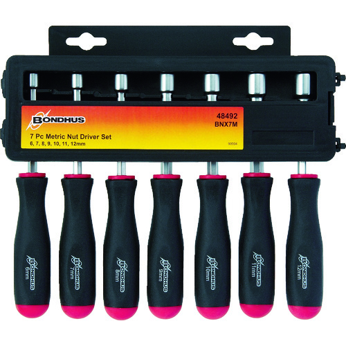 トラスコ中山 ボンダス ナットドライバー セット7本組(6-12mm)(ご注文単位1セット)【直送品】