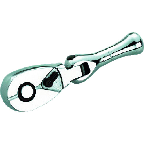 トラスコ中山 KTC 6.3sq.フレックスショートラチェットハンドル 歯数36枚 差込角6.35mm 全長80mm（ご注文単位1個）【直送品】