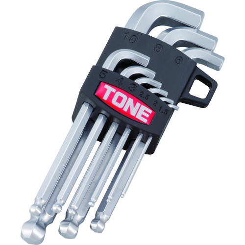 トラスコ中山 TONE ボールポイント六角棒レンチセット マスターツール首下ショートボールポイントL形レンチセット 9点セット(ご注文単位1セット)【直送品】