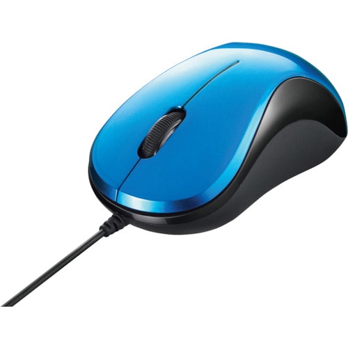 トラスコ中山 バッファロー 有線 BlueLED光学式マウス 静音/3ボタン ブルー(ご注文単位1個)【直送品】