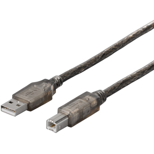 トラスコ中山 バッファロー USB2.0ケーブル(A to B) 1m ブラックスケルトン(ご注文単位1個)【直送品】