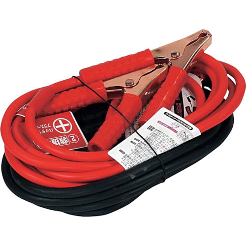 トラスコ中山 メルテック ブースターケーブル DC12V・80A 3m(ご注文単位1個)【直送品】