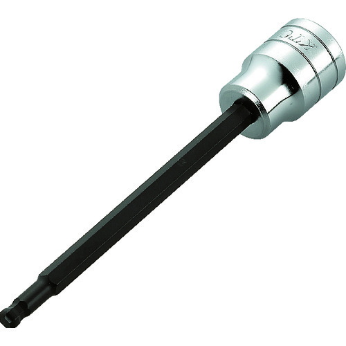 トラスコ中山 KTC 9.5sq.ロングボールポイントヘキサゴンビットソケット 対辺寸法3mm 差込角9.5mm 全長128mm(ご注文単位1個)【直送品】