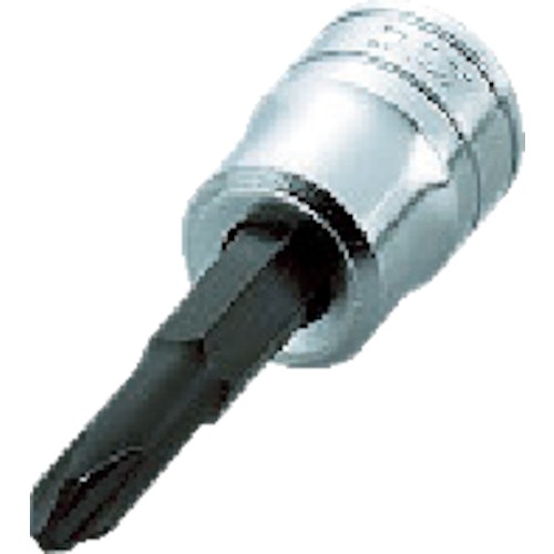 トラスコ中山 KTC ドライバービットソケット 9.5sq.クロスビットソケット 刃先No.2 差込角9.5mm 全長66mm(ご注文単位1個)【直送品】