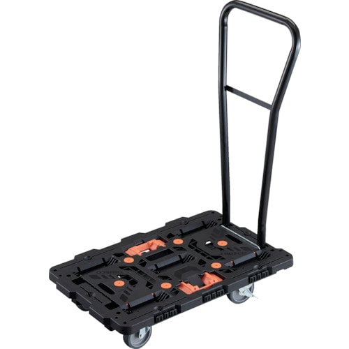 トラスコ中山 TRUSCO 連結式樹脂製平台車 ビートル 700X450 自在5輪 内2輪ストッパー付 脱着式ハンドル付 とめたろう付（ご注文単位1台）【直送品】