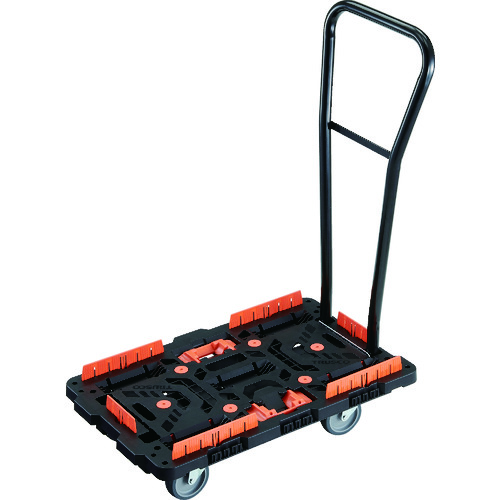 トラスコ中山 TRUSCO 連結式樹脂製平台車 ビートル 700X450 自在5輪 脱着式ハンドル付 柵 とめたろう付(ご注文単位1台)【直送品】