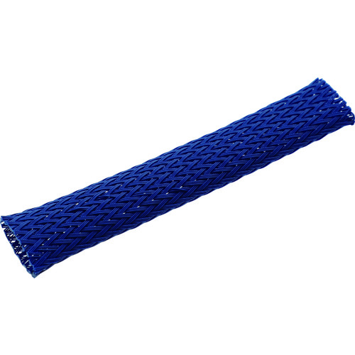 トラスコ中山 TRUSCO カラー編組チューブ 自然折径22mm 長さ10m 1巻 青(ご注文単位1巻)【直送品】