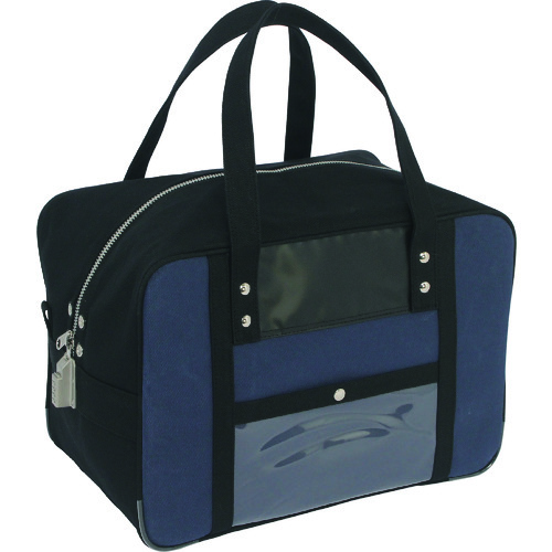 トラスコ中山 SANEI 帆布メール用ボストンMマチ広 SED-1錠付 紺(ご注文単位1個)【直送品】