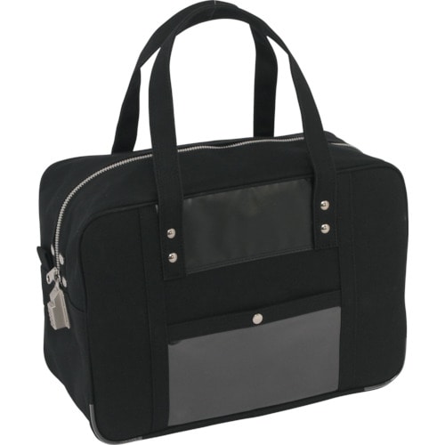 トラスコ中山 SANEI 帆布メール用ボストン(M)SED-1錠付 黒(ご注文単位1個)【直送品】