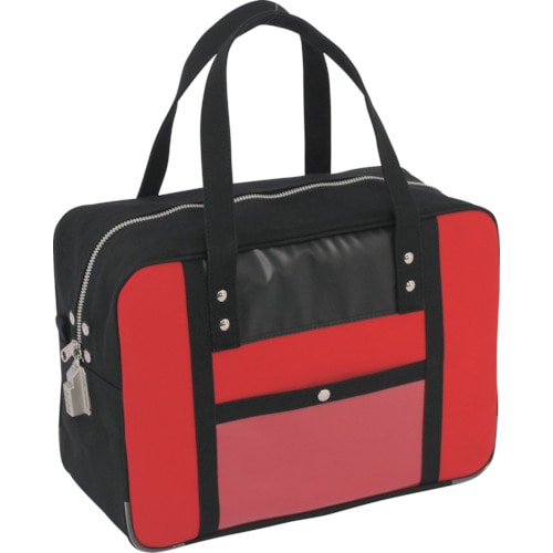 トラスコ中山 SANEI 帆布メール用ボストン(M)SED-1錠付 赤(ご注文単位1個)【直送品】