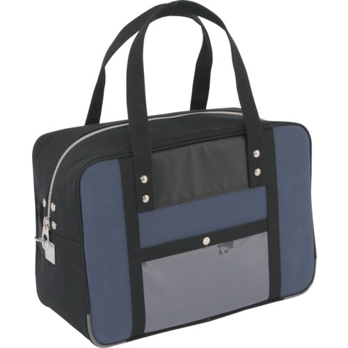 トラスコ中山 SANEI 帆布メール用ボストン(M)馬蹄錠金具付 紺(ご注文単位1個)【直送品】