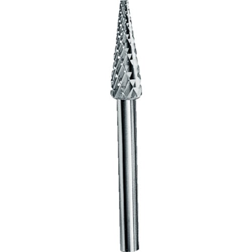 トラスコ中山 MRA 超硬バー Dシリーズ 形状:テーパー(クロスカット) 刃長12.7mm(ご注文単位1本)【直送品】