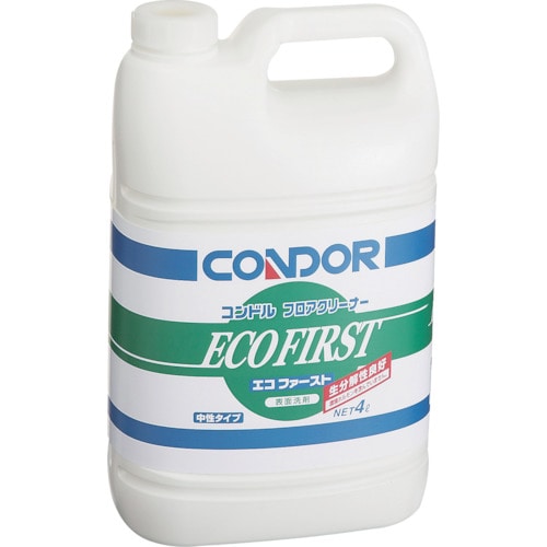 トラスコ中山 コンドル 床用洗剤 フロアクリーナー エコファースト 4L(ご注文単位1個)【直送品】