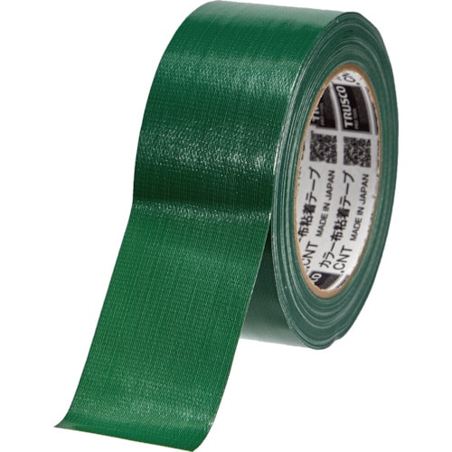 トラスコ中山 TRUSCO カラー布粘着テープ 幅50mm長さ25m グリーン(ご注文単位1巻)【直送品】