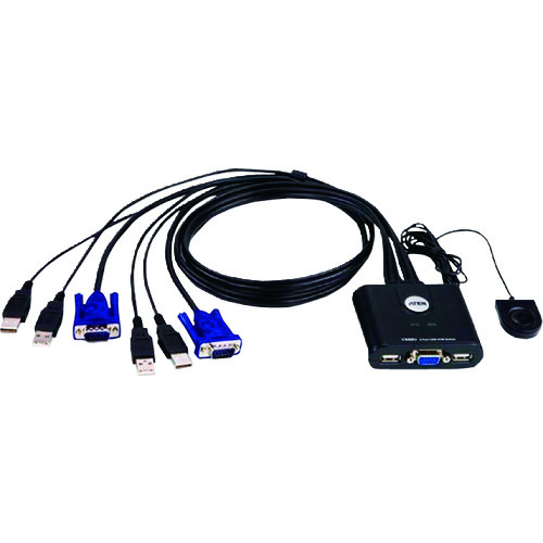 トラスコ中山 ATEN KVMスイッチ 2ポート/USB/ ケーブル一体型 115-2999(ご注文単位1台)【直送品】