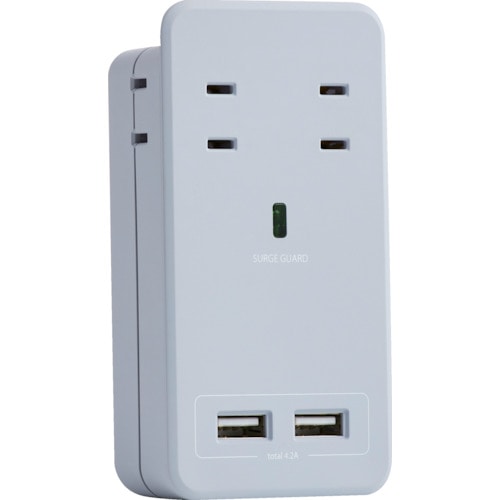 トラスコ中山 Fargo SATI COLOR AC4個口 4.2A USB スモーキーブルー(ご注文単位1個)【直送品】