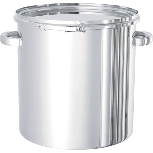 トラスコ中山 日東 ステンレスタンク ストレートレバーバンド式密閉タンク(フタ付) 45L(ご注文単位1個)【直送品】