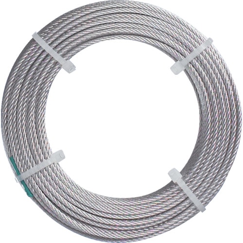 トラスコ中山 TRUSCO ステンレスワイヤロープ ナイロン被覆 Φ1.0(1.5)X10m(ご注文単位1巻)【直送品】