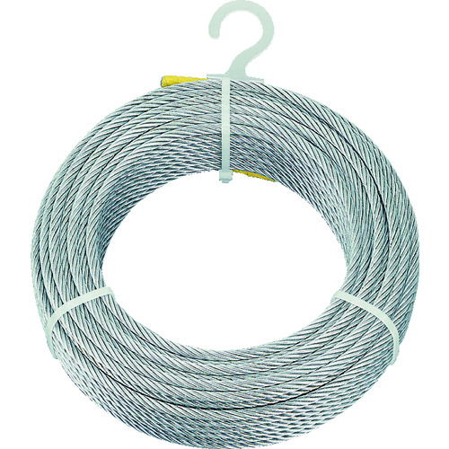 トラスコ中山 TRUSCO メッキ付ワイヤーロープ Φ6mmX30m(ご注文単位1巻)【直送品】